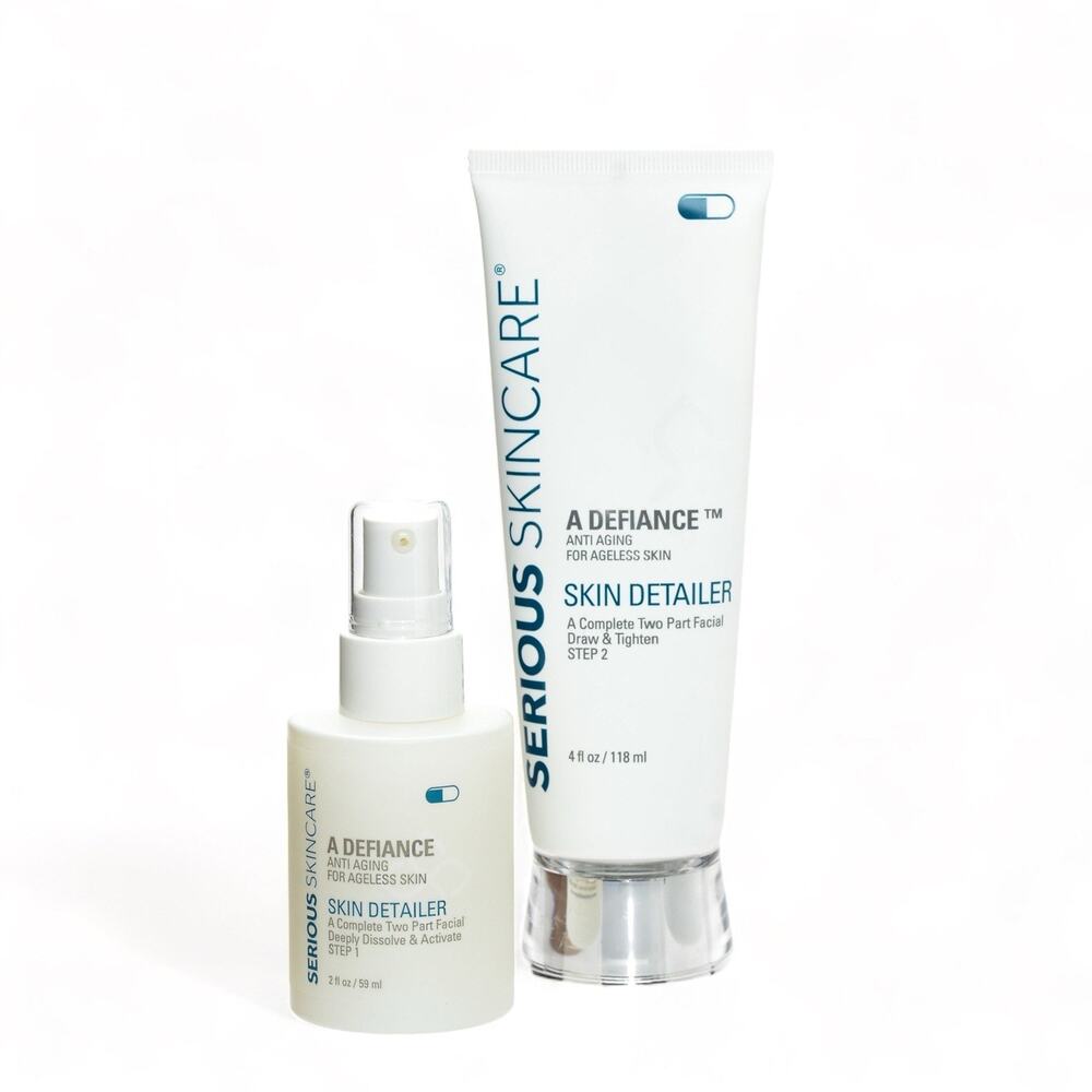 Serious SkinCare A Defiance Skin Detailer 2 step Facial Kit New